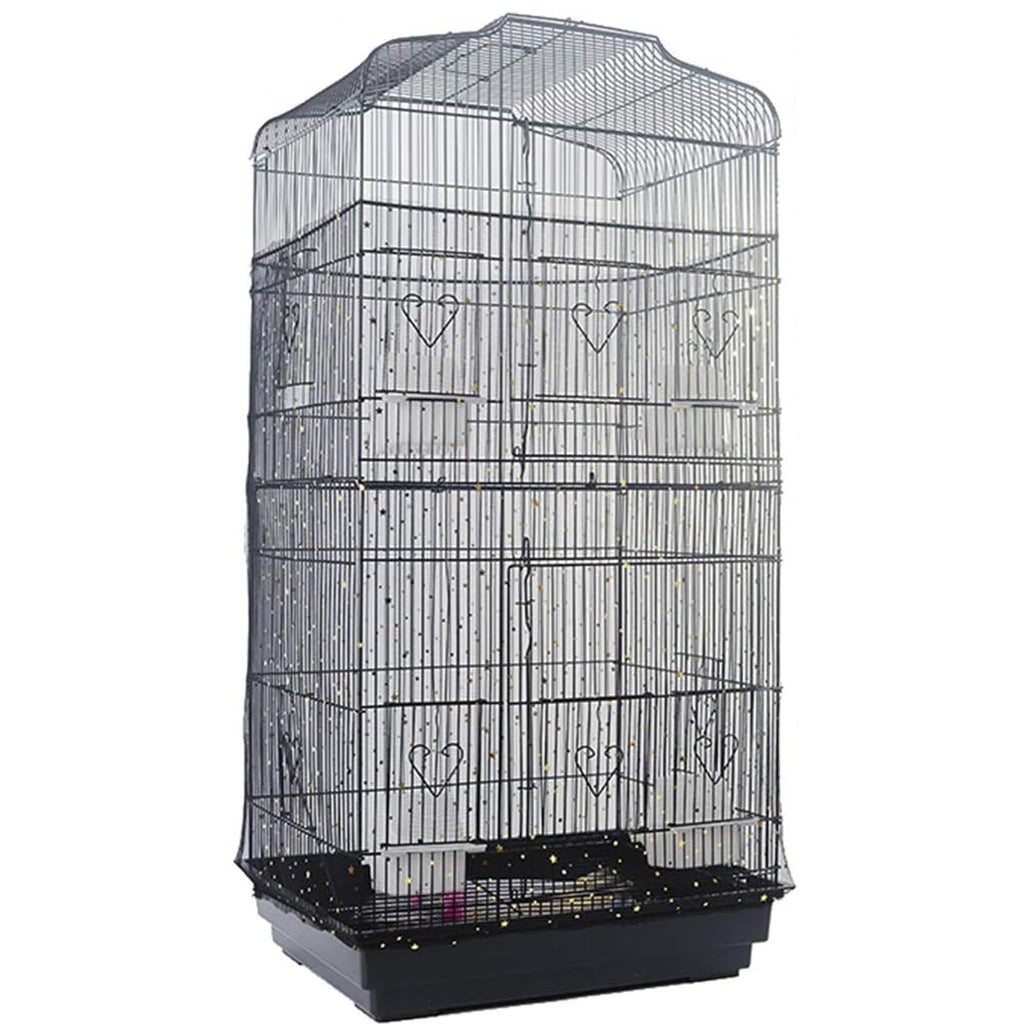 QBLEEV Extra Large 29.5" Mesh Bird Seed Catcher, Bird Cage Guard Cover with No Mess, Birdcage Nylon Shell Skirt Traps Guards to Protect Floors, Stretchy Cage Covers with Secure Fit