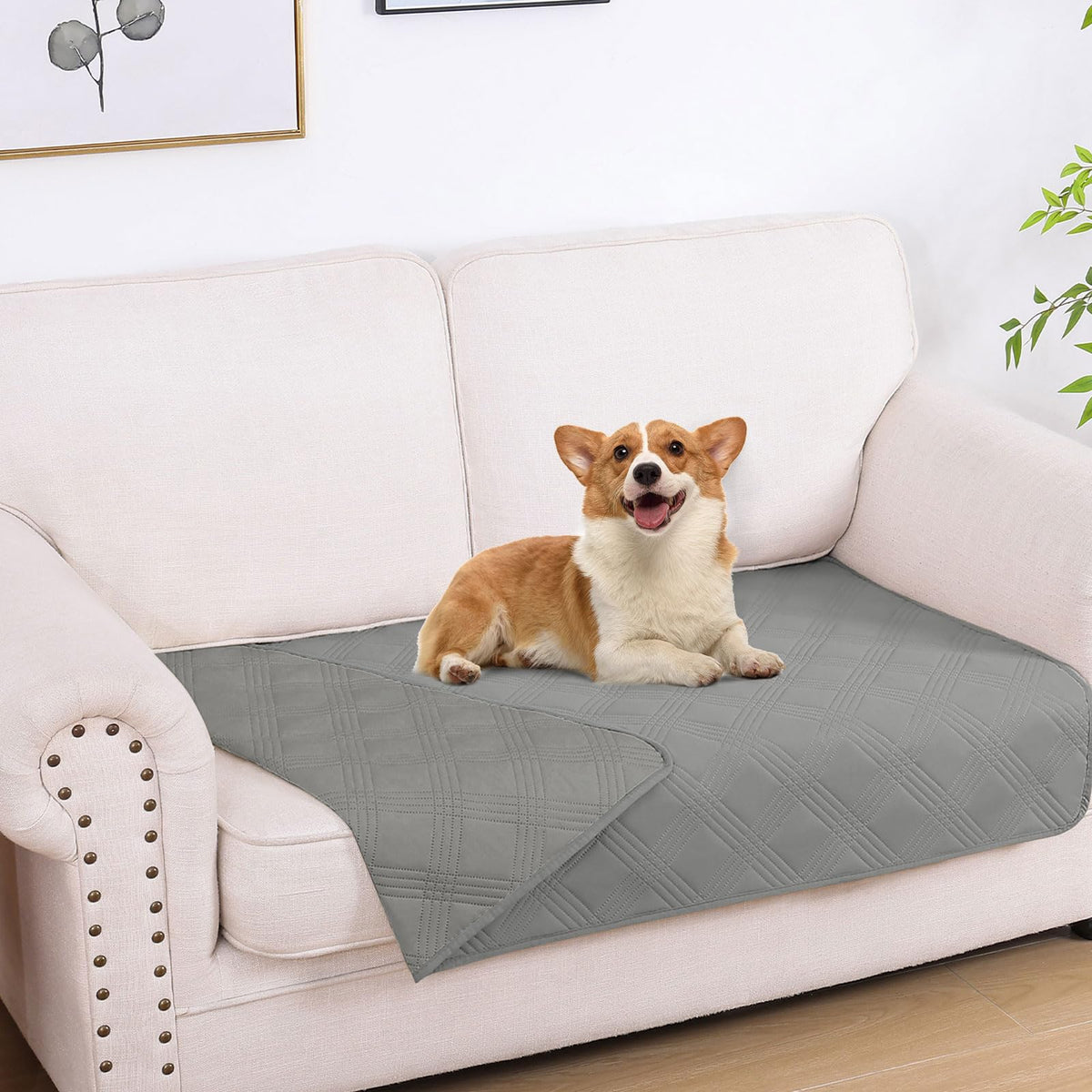 hyha Waterproof Reversible Dog Blanket, Soft Couch Cover for Dogs Washable