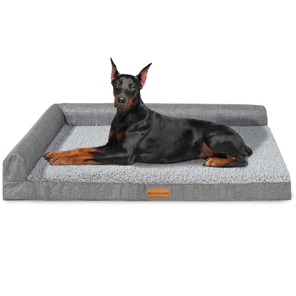 Patas Lague Orthopedic Large Dog Bed Washable Pet Sofa Bed 48''X30''Purple