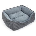MIXJOY Dog Bed for Large Medium Small Dogs, Rectangle Washable Sleeping Puppy Bed, Soft Calming Cat Beds for Indoor Cats, Orthopedic Pet Sofa Bed, Anti-Slip Bottom with Multiple Size (25'', Grey)