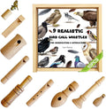 ZDH 9-Piece Wooden Bird Call Set – Handcrafted Bird-Call in Wooden Box for Birdwatchers, Nature Lovers, Outdoor Exploration & Education 5.9 * 5.9 * 3.9inch