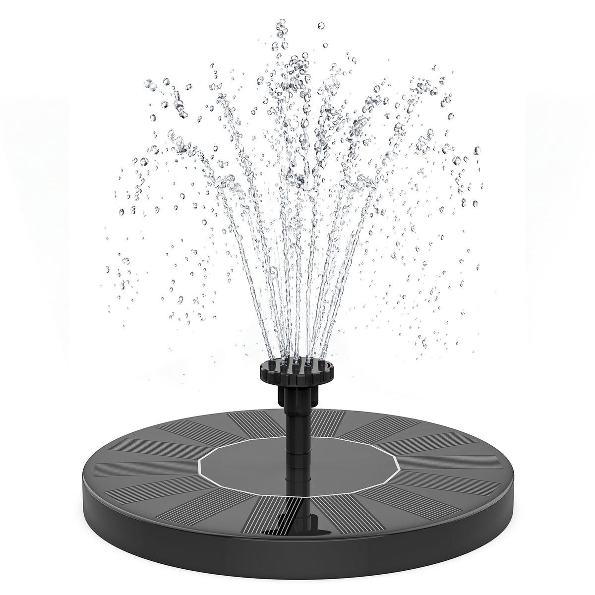 SHANCHAHUA Solar Fountain, 1.5W Solar Bird Bath Fountains Pump Floating Solar Powered Water Fountain with 6 Nozzles and Fixer, Solar Fountain for Bird Bath, Outdoors, Garden, Pond, Pool