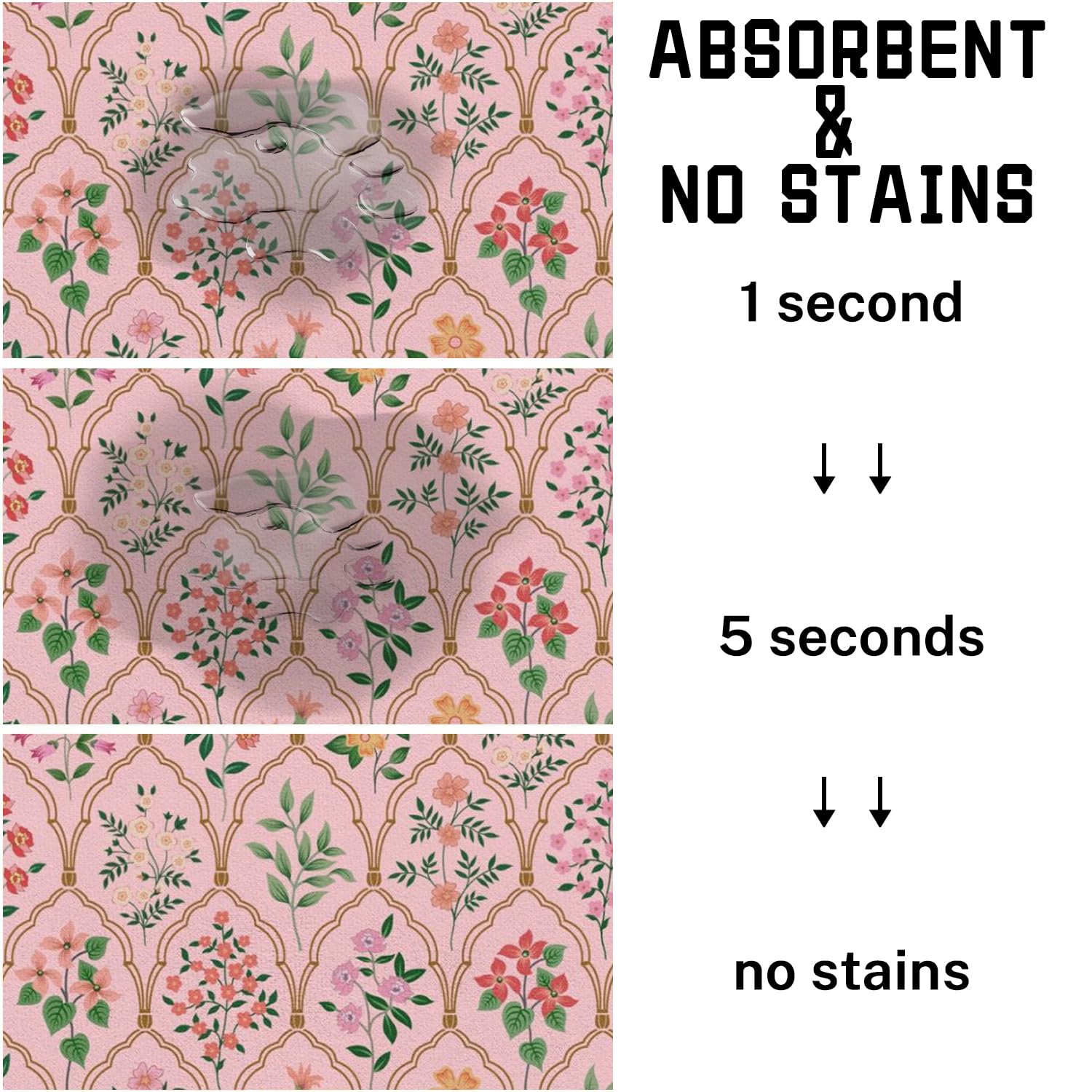 Absorbent Pet Dog Bowl Mat for Food and Water, Pet Cat Food Feeding Mat with Non Slip Rubber Backing, Dog Food Mats for Floors Waterproof, 24"x32"