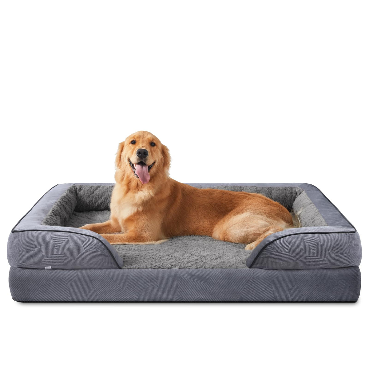 INVENHO Orthopedic Medium Dog Dogs, Egg-Crate Foam Dog Couch with Washable Removable Cover, Waterproof Lining and Nonskid Bottom