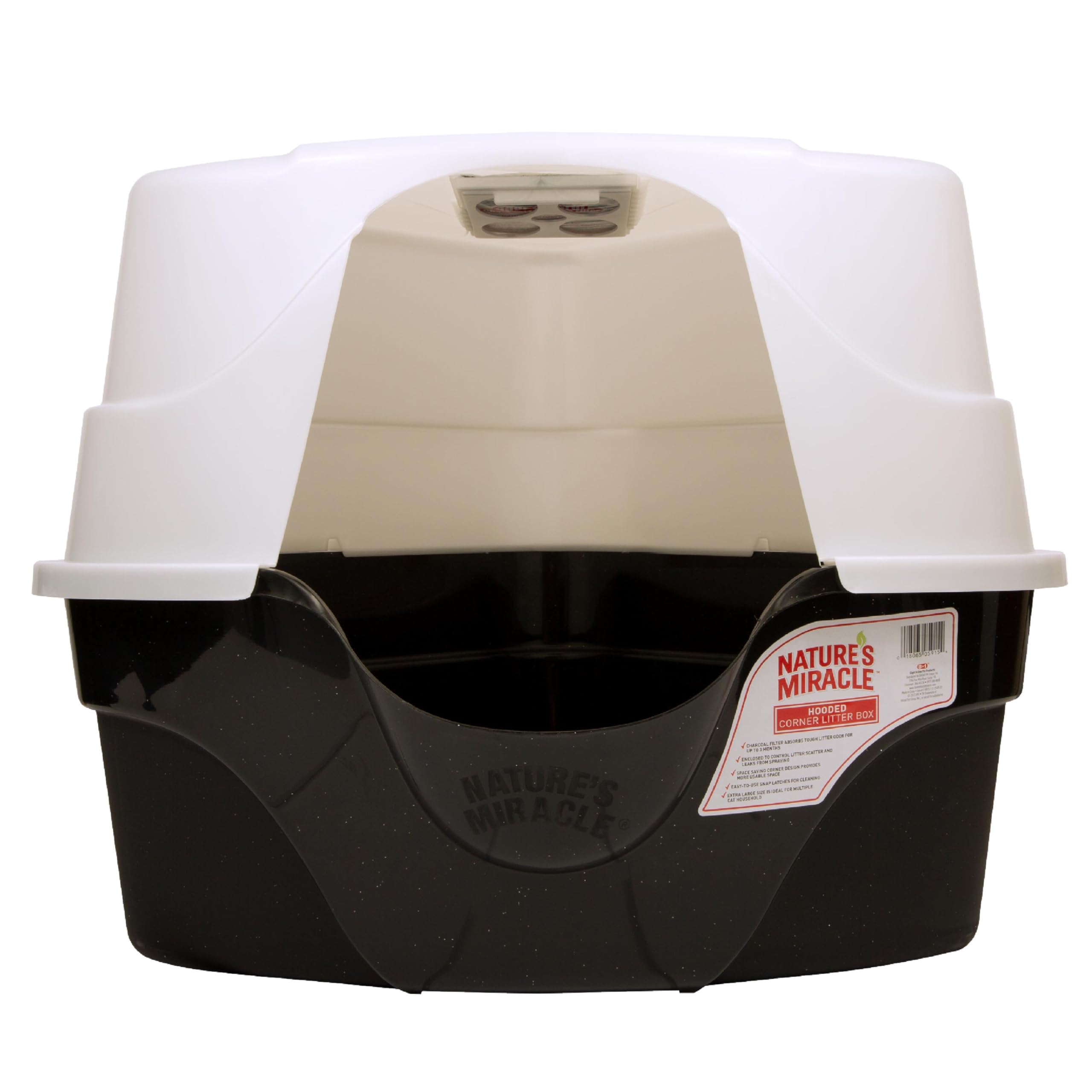 Nature's Miracle Advanced Hooded Corner Cat Litter Box with Charcoal Filter