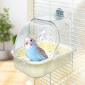 WQY GroceryShop Bird Bath for Cage, Cleaning Pet Supplies Cockatiel Bird Bathtub with Hanging Hooks for Little Bird Parrots Spacious Parakeets Portable Shower for Most Birdcage(Blue)