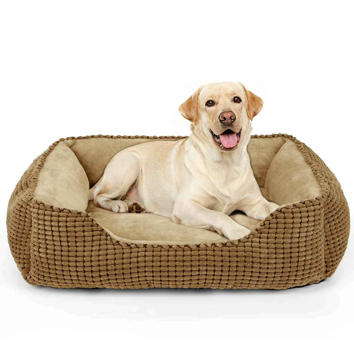 MIXJOY Dog Bed for Large Medium Small Dogs, Rectangle Washable Sleeping Puppy Bed, Soft Calming Cat Beds for Indoor Cats, Orthopedic Pet Sofa Bed, Anti-Slip Bottom with Multiple Size (25'', Grey)