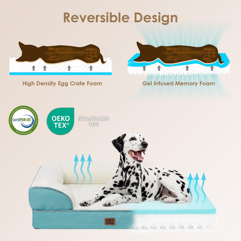 EHEYCIGA Orthopedic Dog Beds Large Sized Dog, Waterproof Washable Pet Bed