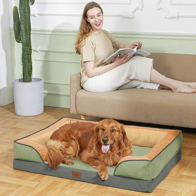Comfort Expression Orthopedic Dog Beds for Large Sized Dog with Bolster