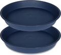 2 Pack of 8 inch Plant Saucer Clear, Heavy Duty Plastic Plant Water Tray 8 inch Round, Flower Plant Saucers for Indoors No Holes, Plant Dishes Saucer for Planter 7"/8" (8", Blue)