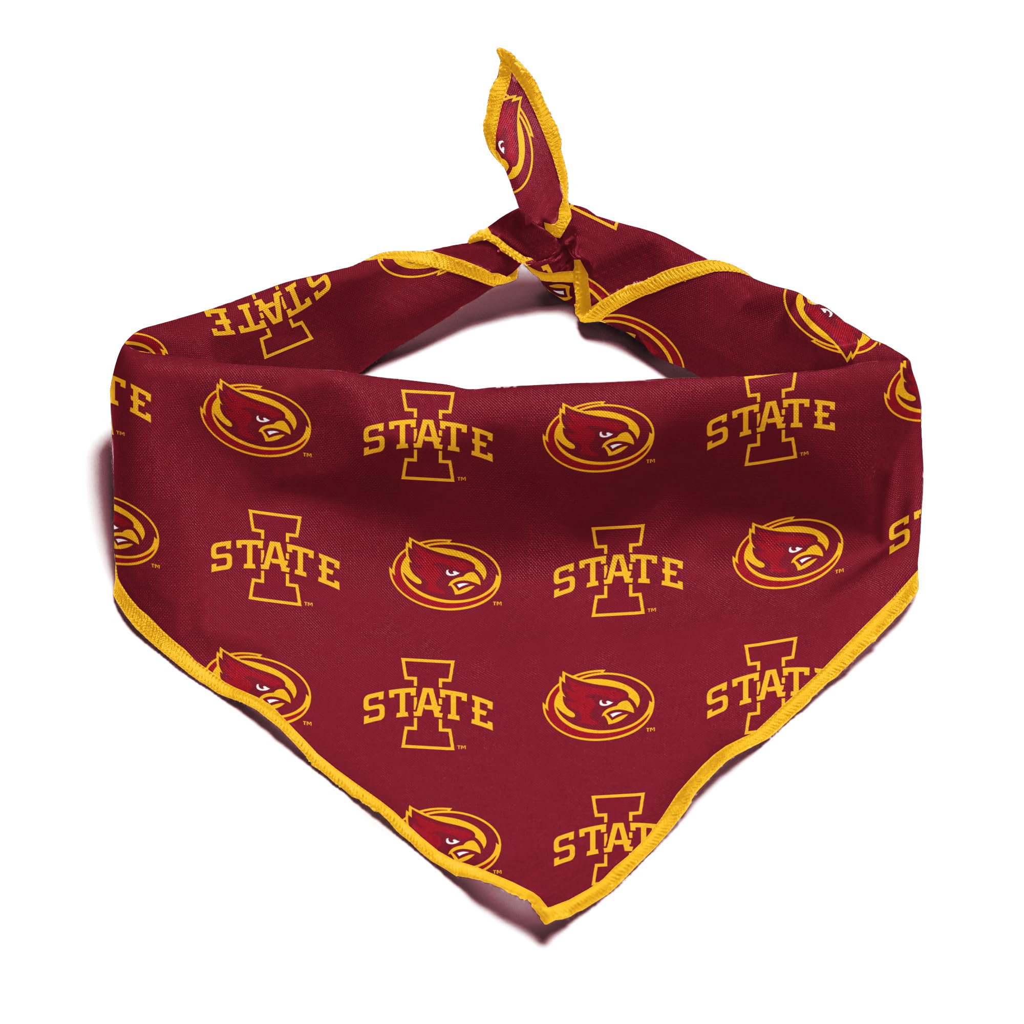 Iowa State Cyclones Officially Licensed Bandana for Dogs and Cats | Fits Pets Great Gift Idea | Easy-to-Tie (Small, 13")