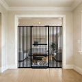 Lumizone 61.02" Extra Tall Pet Gate for Cat Dog 63.39"-67.90" Wide Black