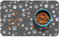 Dog Food Mat, Absorbent Water Bowl Mats Cat Pet Feeding Placemats Dark Gray 16 * 24 inch