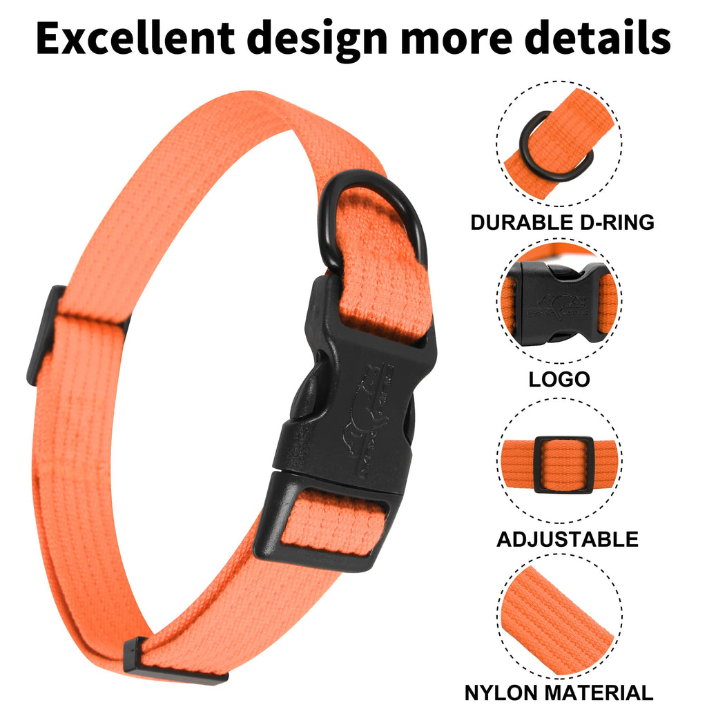 lynxking Dog Collar Soft Padded Breathable Cotton Solid Color Strong Adjustable Pet Collar for Little Puppy