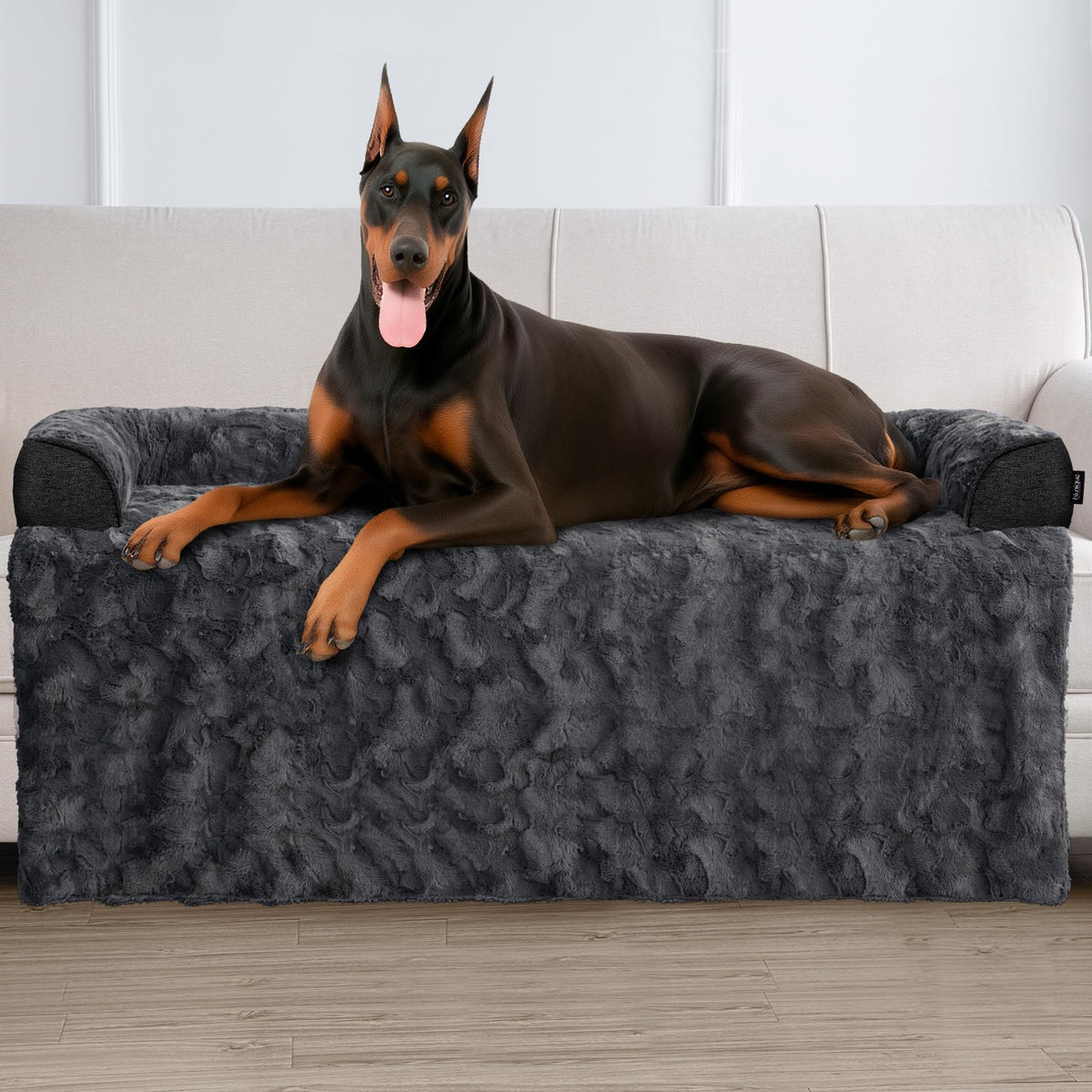 blunique Calming Dog Bed for Couch with Tie-Dye Pattern, 45x37 Inch, Blue