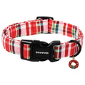 DOGWONG Christmas Dog Collar,Red Plaid Dog Collars, Adjustable Red Checkered Pet Collars Christmas Dog Collar for Small Medium Large Dogs