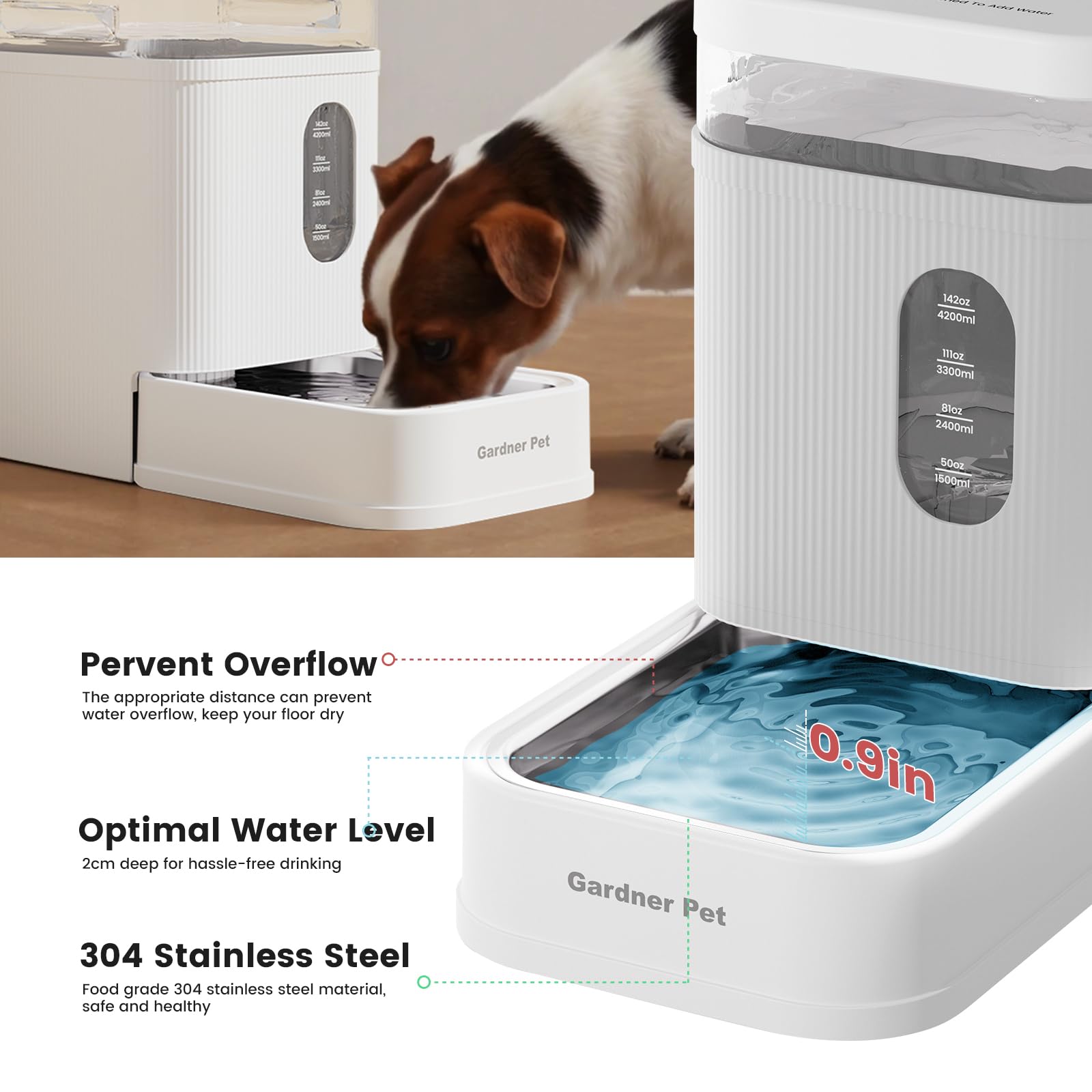 Gardner Pet Automatic Dog Water Bowl Dispenser (White, 6L)