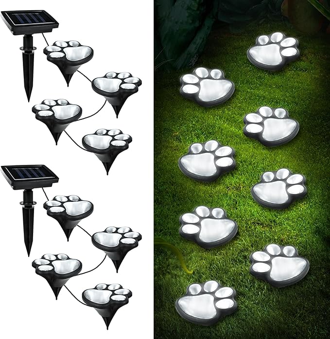 Ratopo Animal Paw Print Solar Lights Outdoor Garden Decor