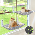 Zoratoo 2PC Glowing Star Cat Window Perch, Foldable Cordless Pet Hammock, M