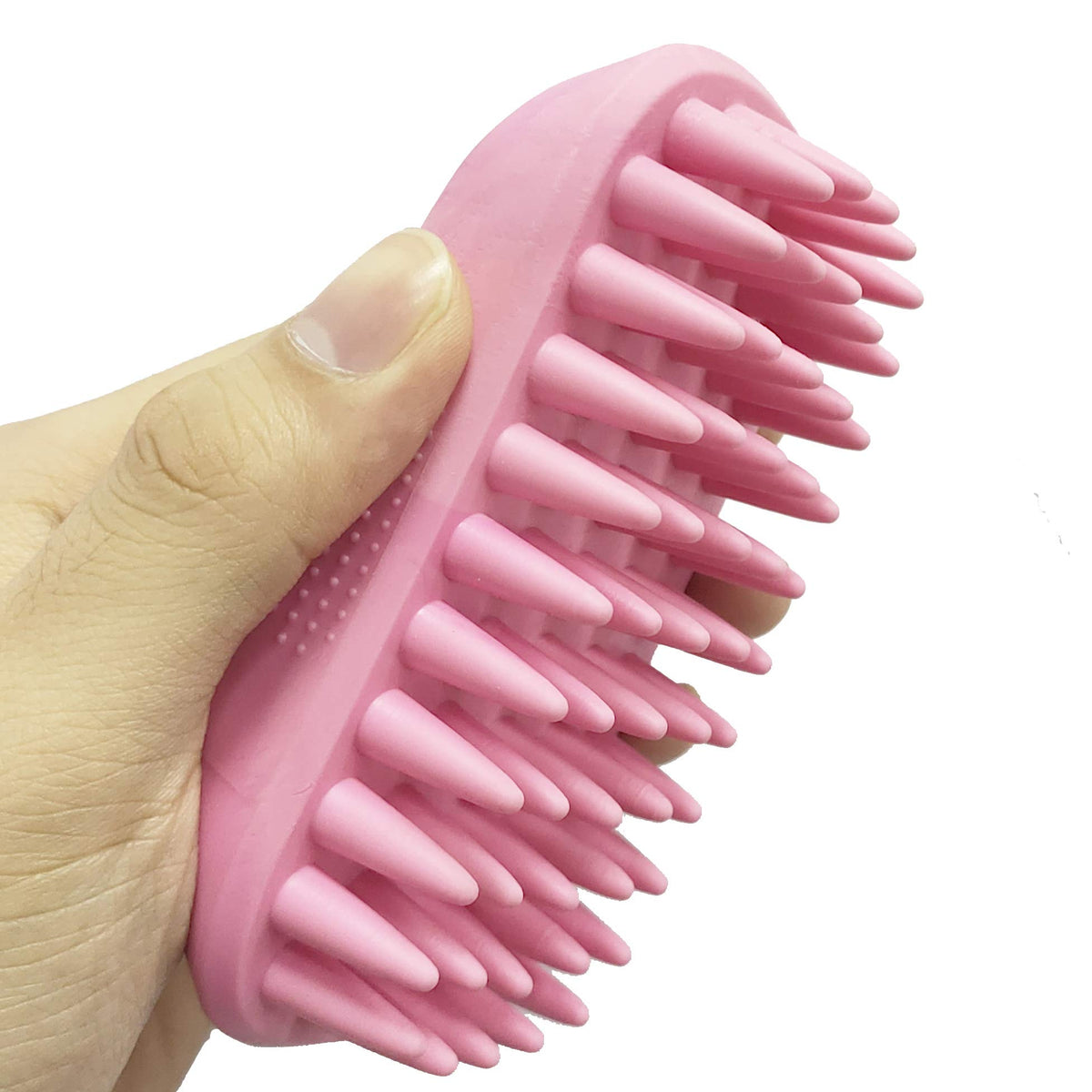 Pet Silicone Shampoo Brush for Long & Short Hair Medium Large Pets Dogs Cats, Anti-skid Rubber Dog Cat Pet Mouse Grooming Shower Bath Brush Massage Comb (Blue (New))