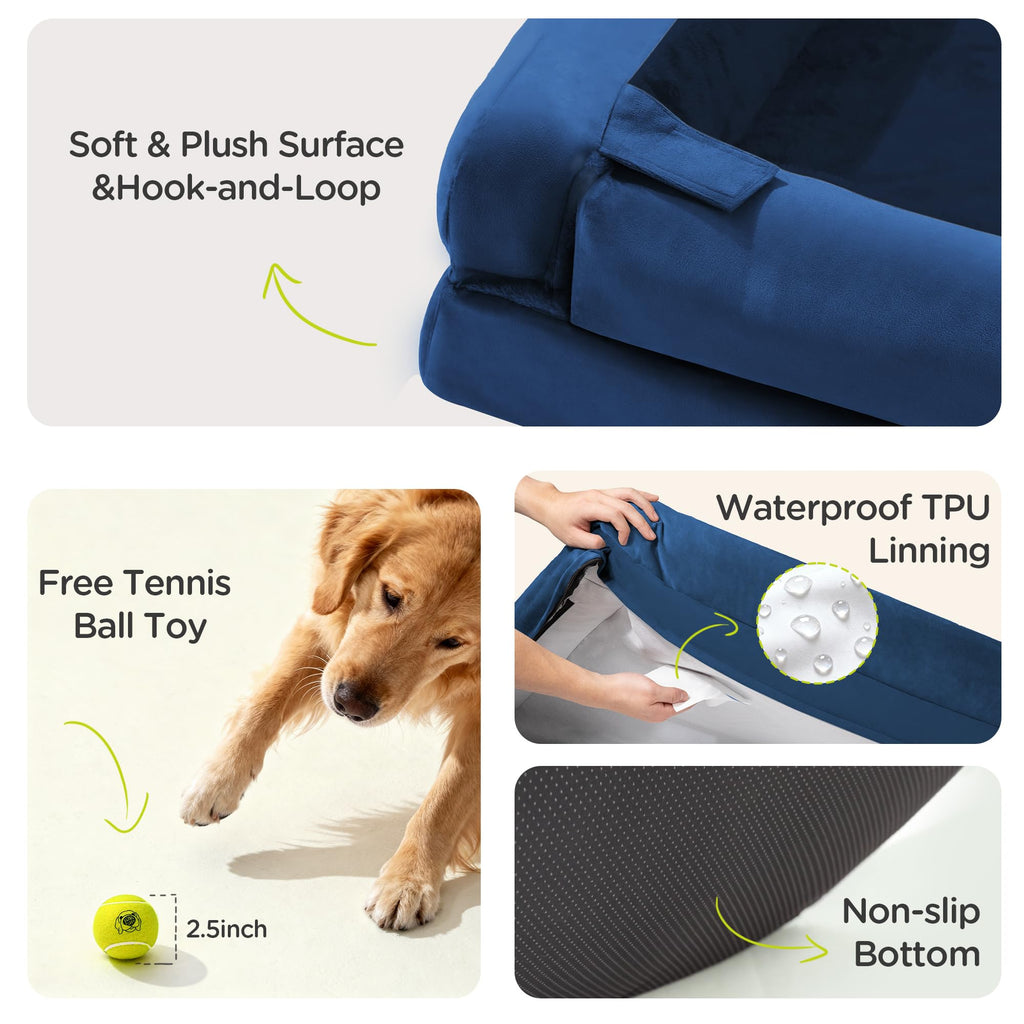 Song Puppy Waterproof Orthopedic Dog Bed for Medium Large Sized Dogs