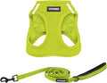 Best Pet Supplies Voyager Step-in Air All Weather Mesh Harness and Reflective Dog 5 ft Leash Combo with Neoprene Handle, for Small, Medium and Large Breed Puppies - Set (Lime Green), M