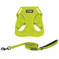 Best Pet Supplies Voyager Step-in Air All Weather Mesh Harness and Reflective Dog 5ft Leash Combo with Neoprene Handle, for Small, Medium and Large Breed Puppies - Lime Green, Medium