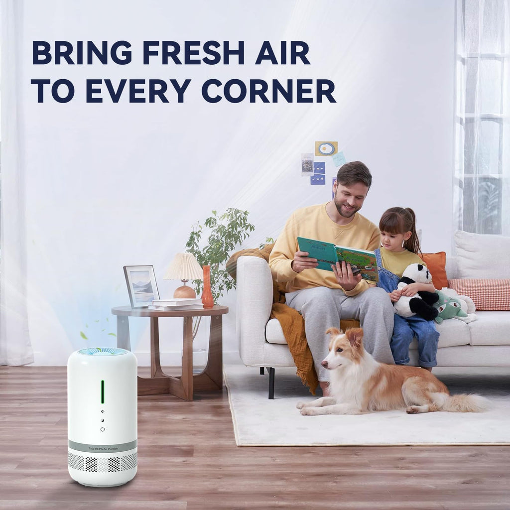 VENDFO Air Purifiers for Home,H13 HEPA Small Air Purifier for Room up to 960ft²,Air Purifiers for Home Pets,Odor,Dust,Quiet Air Cleaner for Office,Living Room,Bedroom,White 2 Pack