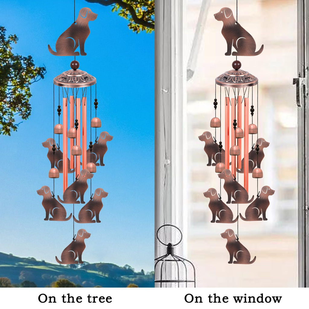 Outdoor Dog Wind Chimes, Gifts for Mom & Grandma & Family, Music Wind Catcher, Mobile Wind Bells, Memorial WindChimes, Blessing Windchime for Garden/Home/Balcony/Lawn/Yard/Indoor/Outside Decoration