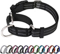 JOYEEIIOO Martingale Dog Collar, Adjustable Nylon Reflective Collar with Quick Release Buckle, No Pull Dog Training Collars for Small Medium Large Dogs (Black, Extra Large)