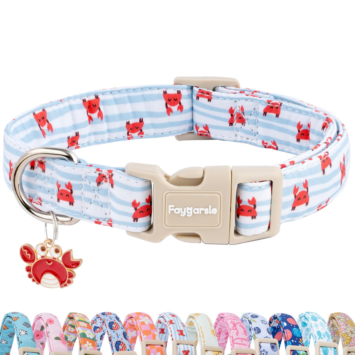 Faygarsle Fall Dog Collar Orange and Pink Pumpkin Pattern for Autumn S