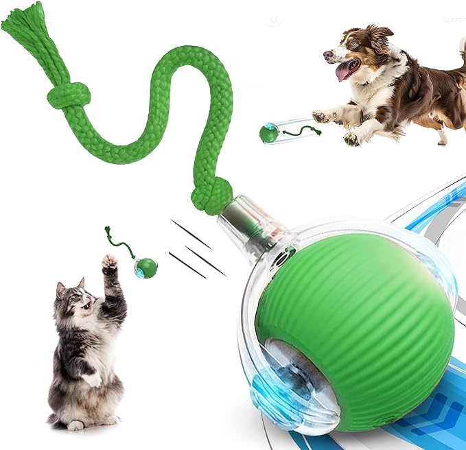 MARDYNUS Speedy Tail 2.0 Cat Toy, 360°Automatic Rolling Ball, Smart Interactive Cat Toy, Smart Jumping Ball for Dogs