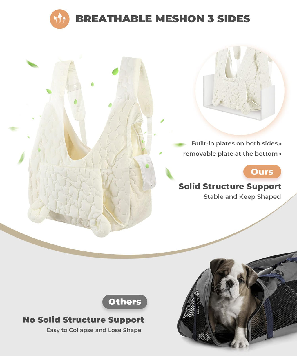 JourCraf Pet Carrier Backpack, Adjustable Pet Front Cat Dog Carrier Backpack Travel Bag for Small Medium Dogs Cats and Rabbits, Safety Strap with Removable Bottom Plate for Camping Hiking Traveling