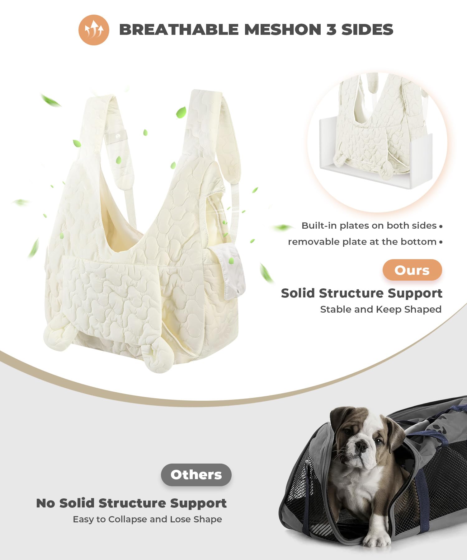 JourCraf Pet Carrier Backpack, Adjustable Pet Front Cat Dog Carrier Backpack Travel Bag for Small Medium Dogs Cats and Rabbits, Safety Strap with Removable Bottom Plate for Camping Hiking Traveling