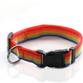 Adjustable Nylon Dog Collar, pet Collar 1 Inch 3/4 Inch 5/8 Inch Wide, for Large Medium Small Dogs (L(1" x 16-23"), Rainbow)
