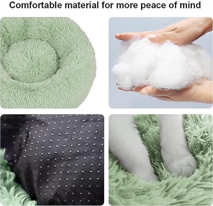 Nisrada Dog Bed for Small Medium Large Dogs Cats, 20 inch Calming Washable-Round Cozy Soft Pet Bed for Puppy and Kitten with Slip-Resistant Bottom