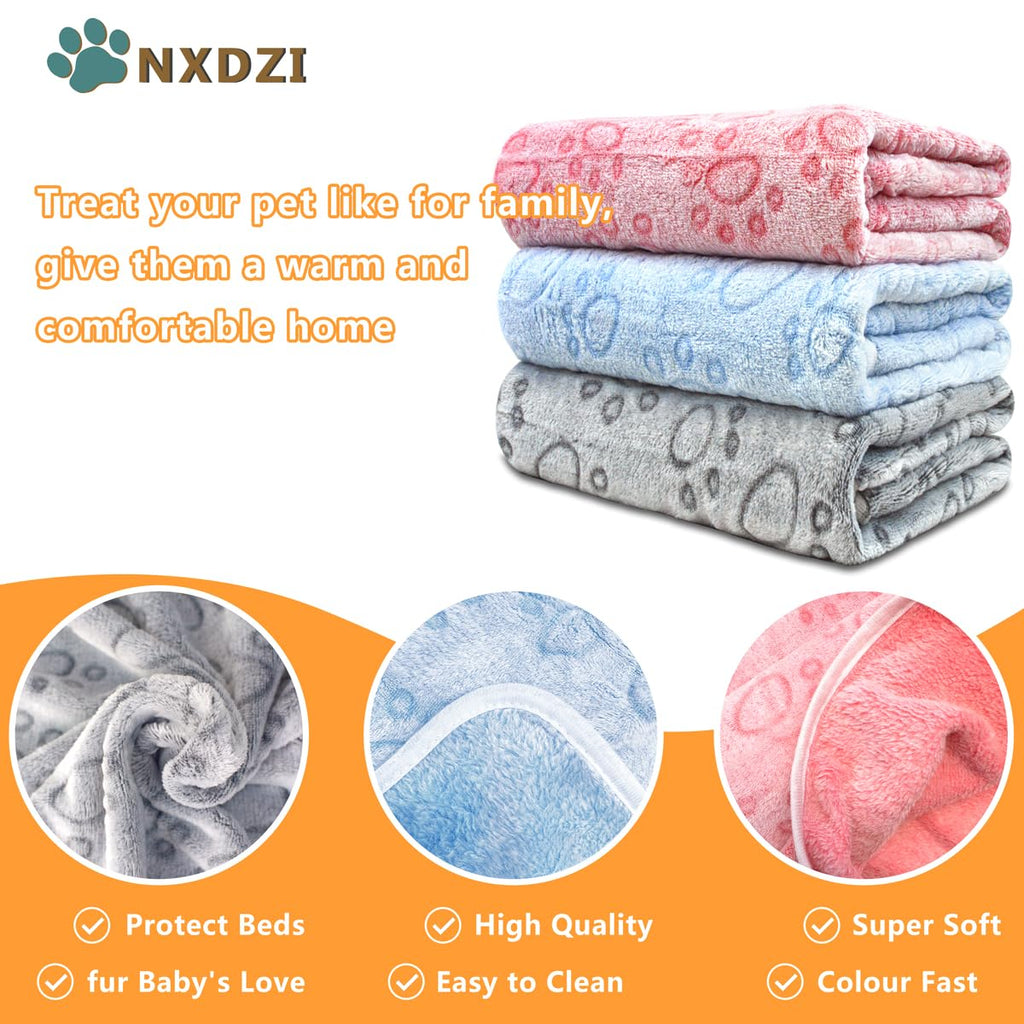 Dog Blankets for Medium Large Dogs Washable, 3 Pack Pet Blanket Washable 41" x 31", Fuzzy Soft Puppy Blanket Throw Cover for Kennel Crate Bed, Blanket for Dogs, Pet Blankets for Dog
