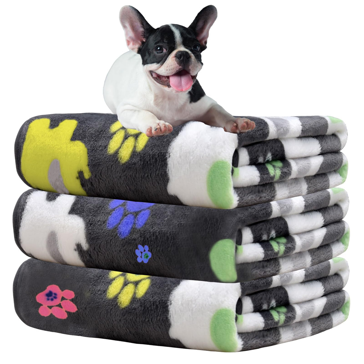 Rezutan 3 Pack Premium Soft Dog Blanket for Medium Dogs Puppy & Cat