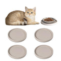 Arespark Pet Silicone Food Mat, Set of 4 Nonslip Waterproof Feeding Bowl Mat with Raised Edges for Food and Water Prevent Spills, Round Eating Tray for Dog Cat Puppy Kitten, 6'' x 6''