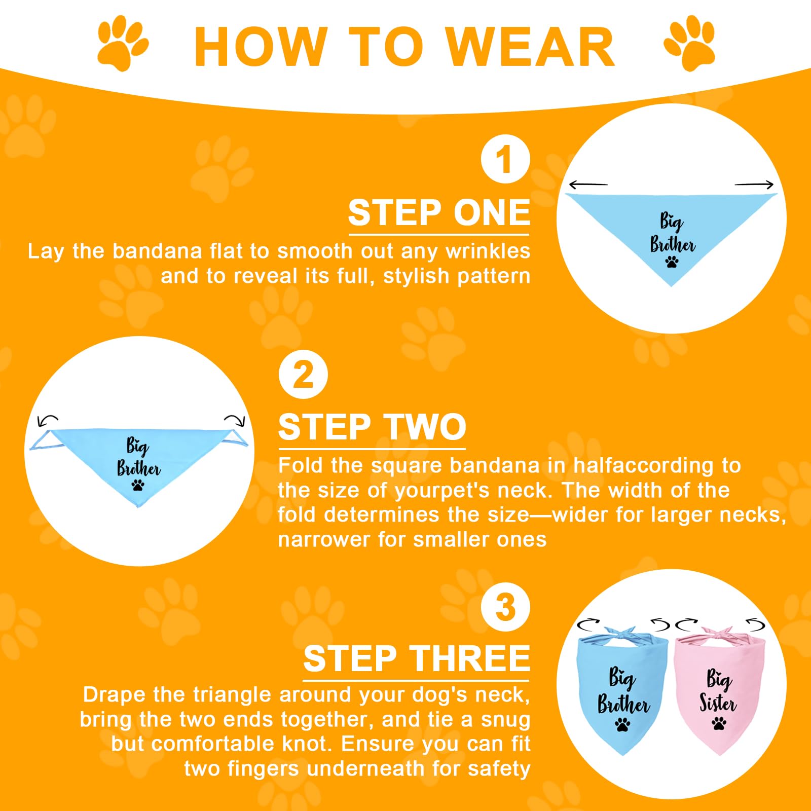 Big Sister and Big Brother Pet Dog Bandana, Triangle Scarf for Small Medium Large Dogs, Baby Announcement Gender Reveal Photo Prop Pet Scarf for Dog Lover, 2 Packs