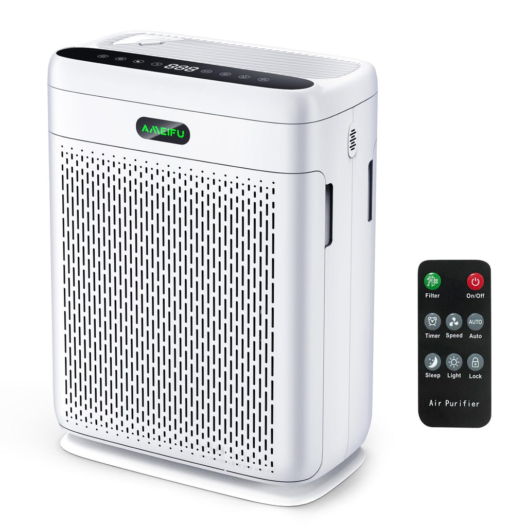 Air Purifiers for Home Large Room with Remote, Up to 3000 Sq Ft, H13 Hepa Double-Sided Air Filter Purifier with PM 2.5 Display Air Quality Sensor, Pet Air Purifier for Pets Hair, Pollen, Dander, Smoke