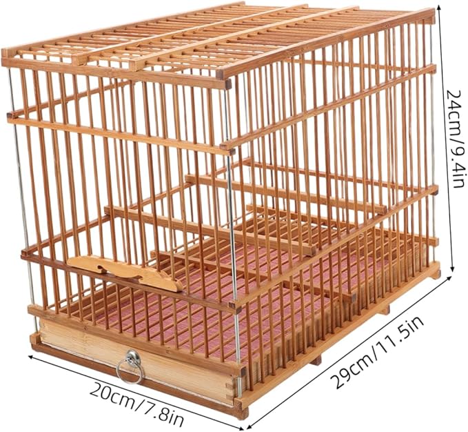 Hemoton Portable Lightweight Bamboo Bird Cage for Small Parrots Eco-Friendly Handwoven Bird Carrier with Unique Design for Travel and Outdoor Use