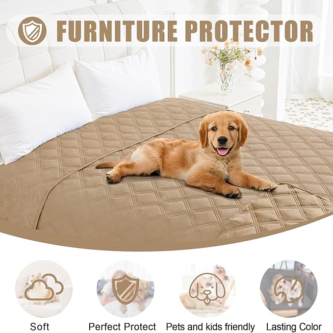 Smiry Waterproof Dog Bed Cover Blanket 30x70, Soft Reversible Pet Blanket, Washable Leakproof Cats Dogs Couch Cover for Sofa, Couch, Furniture, Camel/Camel