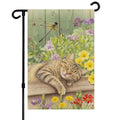 ALEXMACLIST Spring Summer Cat Garden Flag 12x18 Inch Double Sided Outside