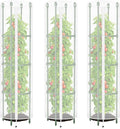 HFYZZ 3 Pcs Round Tomato Cage Bird Netting Plant Cover, 59" x 15.7" Insect Bird Barrier Tomato Cage Protection Cover with Zipper & Drawstring for Protecting Tomatoes, Fruit, Trellis Plants