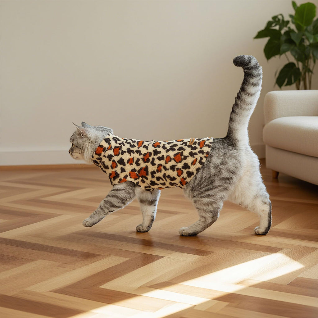 EXPAWLORER Cat Sweater Warm Fleece Pet Clothes for Cats Only
