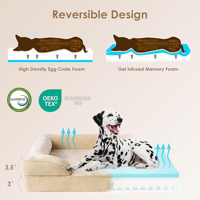 EHEYCIGA Orthopedic Dog Bed Medium Size Dog, Waterproof Washable Pet Beds