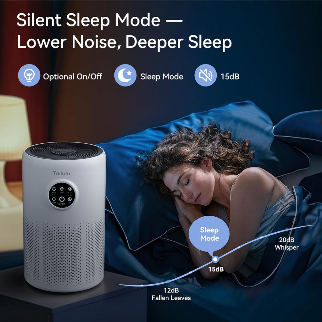 Tailulu Air Purifiers for Home Bedroom with Washable Filter Up to 1360 Ft²