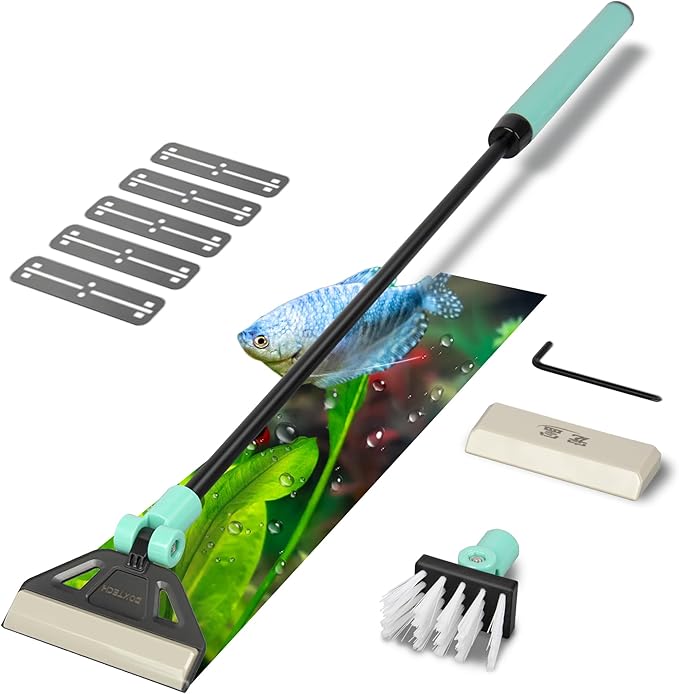 UPETTOOLSAlgae Scraper for Glass Aquariums,2 in 1 Adjustable Algae Scraper