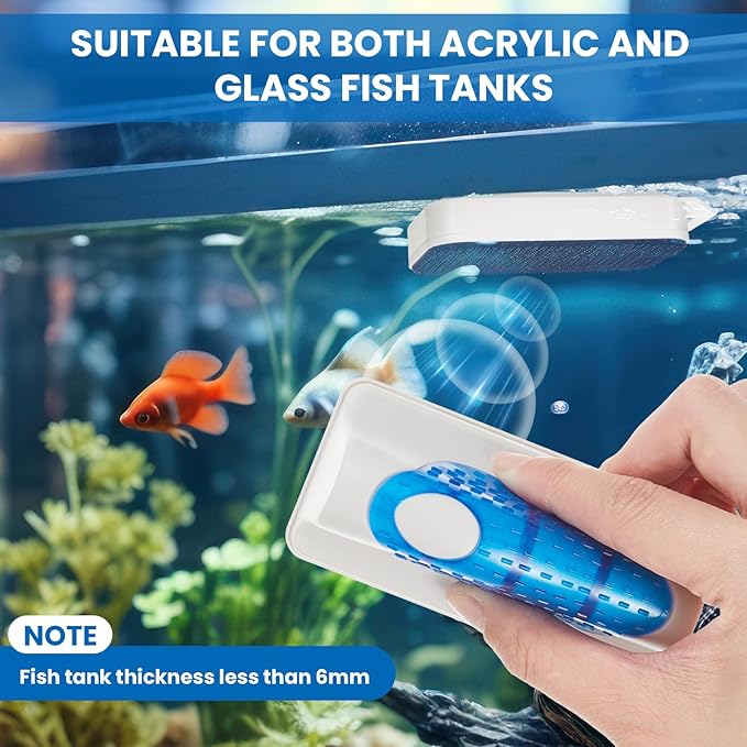 Tiangrid Aquarium Fish Tank Cleaning Tool Kit Include 4 Pcs Long Aquascape Tools Kit 1 Pcs Magnetic Glass Cleaner Brush 5 in 1 Fish Tank Gravel Cleaner and Siphon Vacuum for Terrarium Fish Tank Set